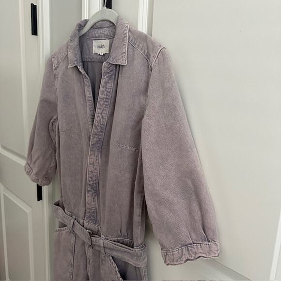 ba&sh Frida Denim Jumpsuit Faded Purple Wash Medium - Picture 6 of 13